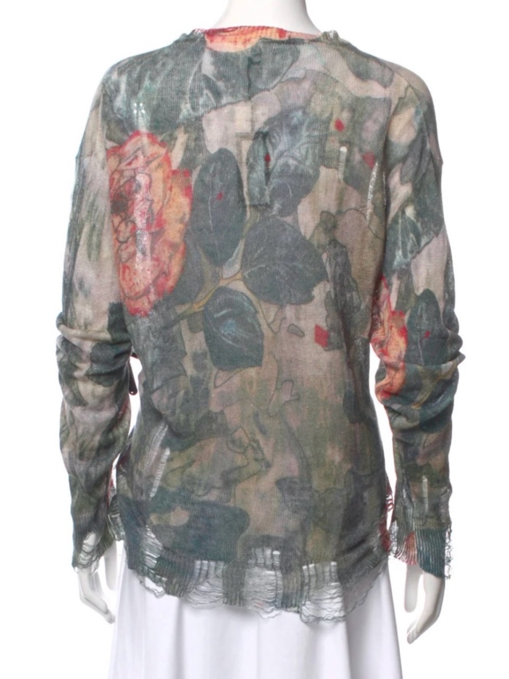 R13 NWT Camo Rose Boyfriend Cardigan, Size Large - Picture 4 of 7